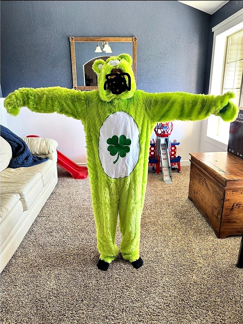 Care Bears Adult Good Luck Bear Costume Green & White